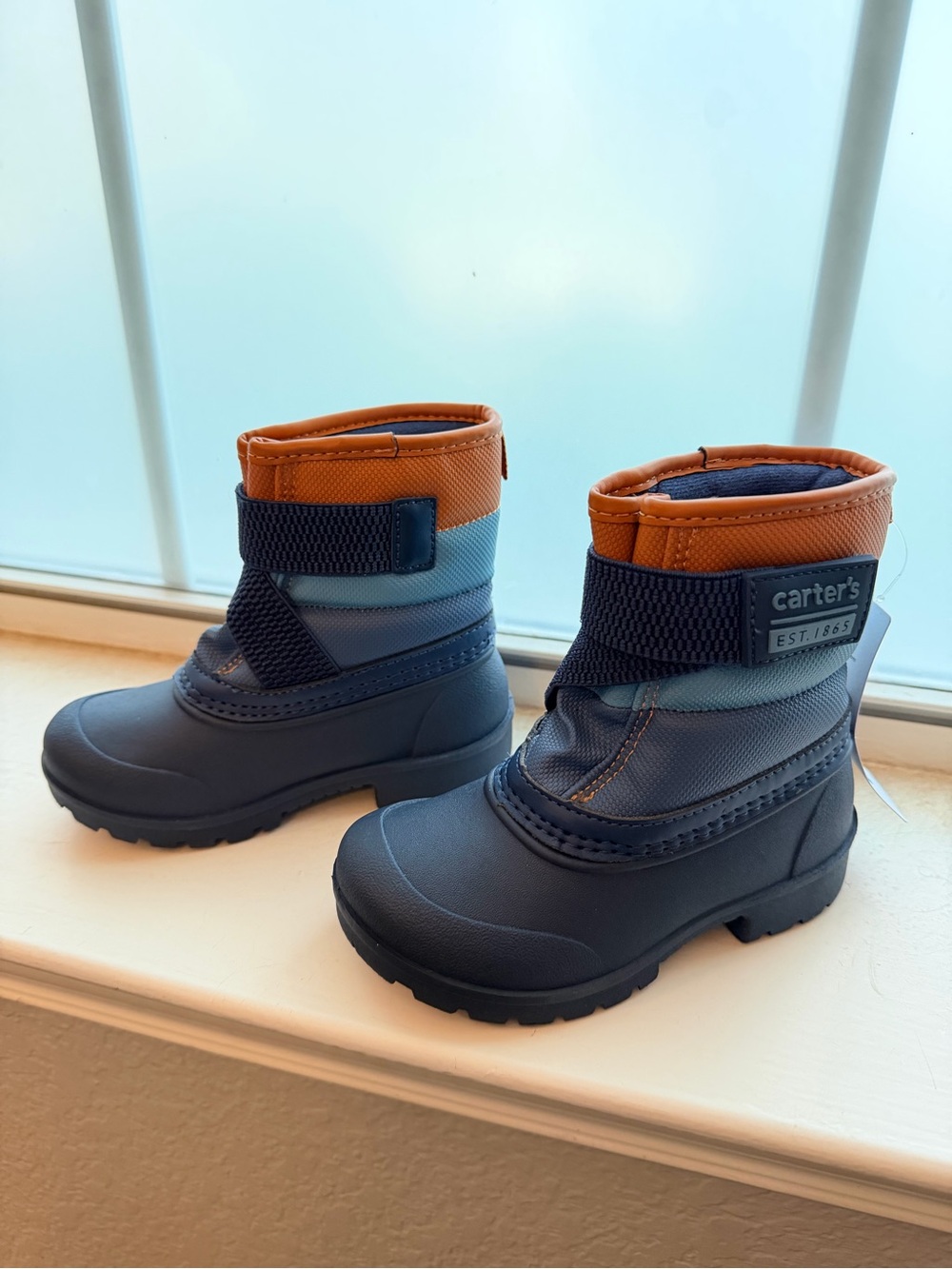 Carter's Navy, Light Blue & Orange Toddler Snow Boots